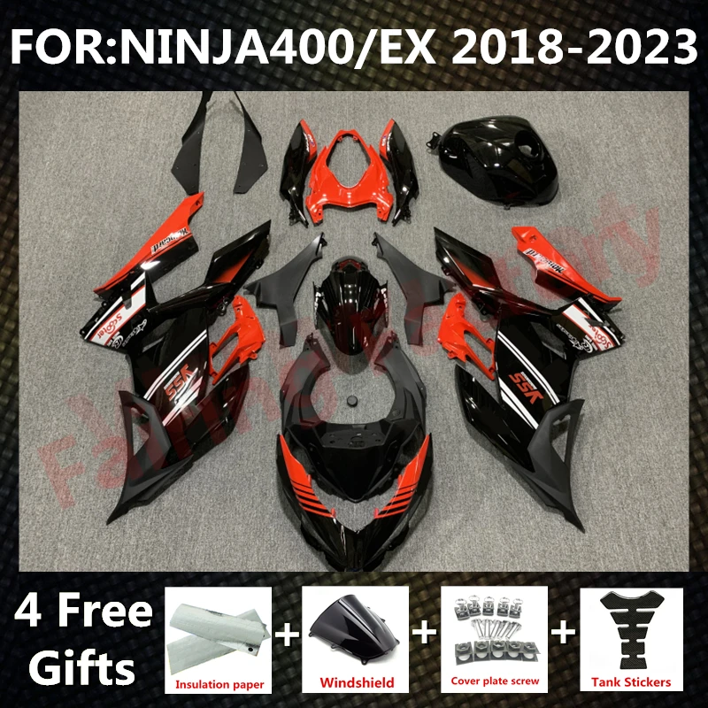 

Motorcycle Whole Fairings Kit fit For Ninja400 EX400 EX Ninja 400 2018 2019 2020 2021 2022 2023 fairing Bodywork set red black