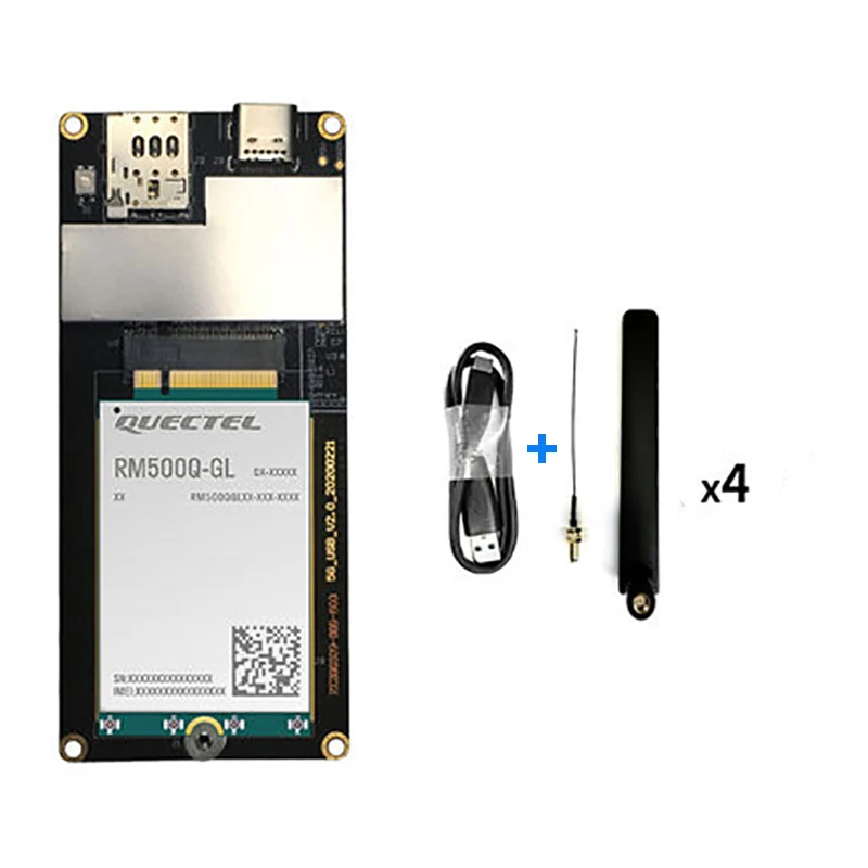 

Quectel RM500Q-GL 5G NSA&SA mode Multi-mode sub-6GHz M2 Modem with M.2 To Type-C adapter board Kit IPEX4 SMA-J Cable antenna