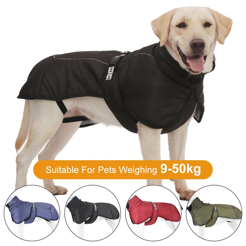 Winter Pet Dog Clothes Cloak Style Dog Clothes Thickened Warm Dog Jacket Waterproof Dogs Coat Medium Large Dog Labrador Costume