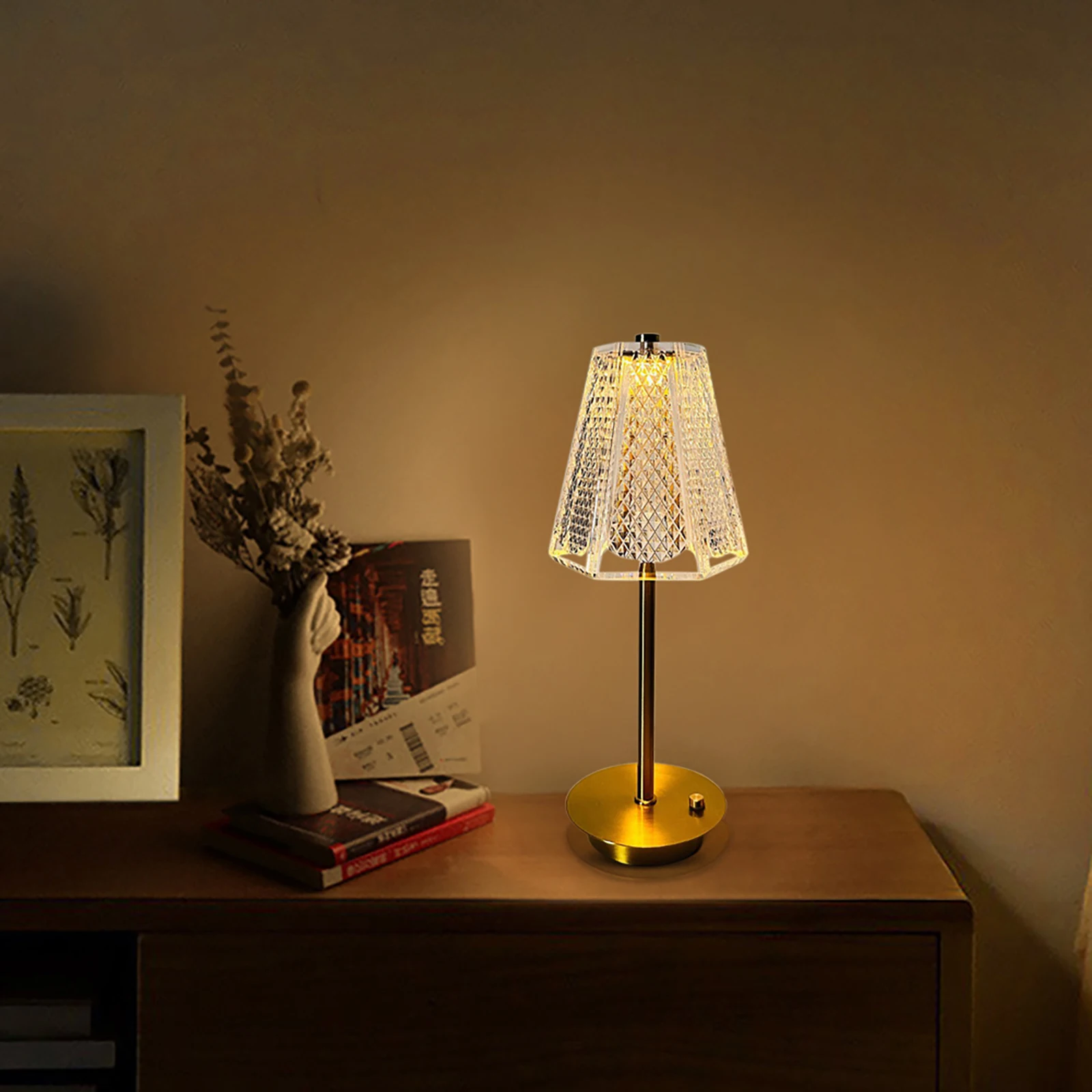 

Светодиодные хрустальные лампы с USB, перезаряжаемые беспроводные домашние декоративные лампы, 3 светильник, встроенный аккумулятор 1500 мАч д...