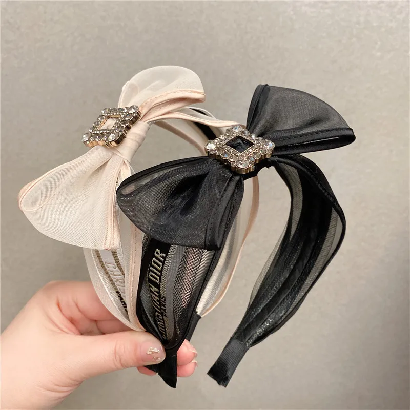

New Fashion Spring Summer Hair Bowknot Hairbands Rhinestone Headbands Ornament Accessories For Women Hair Accessories