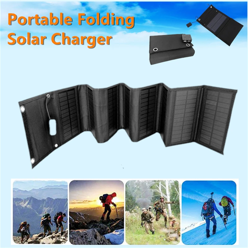 24W Outdoor Foldable Waterproof Solar Panel 5V For Iphone Samsung Power Bank Cells USB Portable Folding Solar Charger Camping