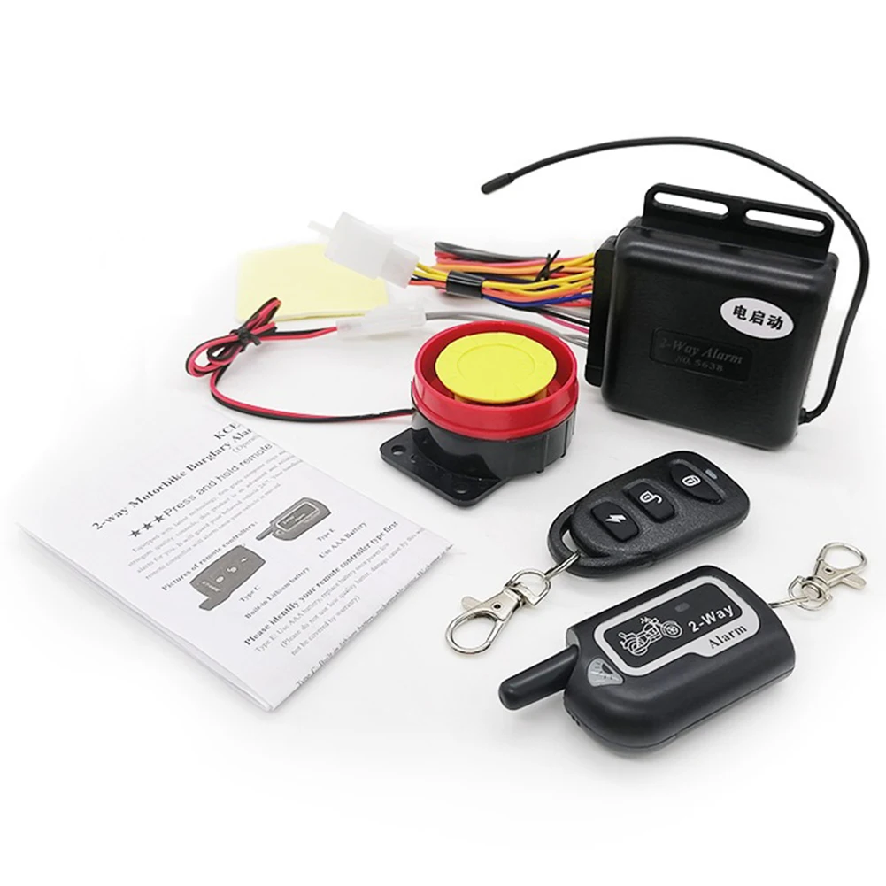 

12V Car Security Alarm System 2 Way Motorcycle Anti Theft Kit Automatic Burglar Alarm Keyless Entry Siren Motorbike Alarm System