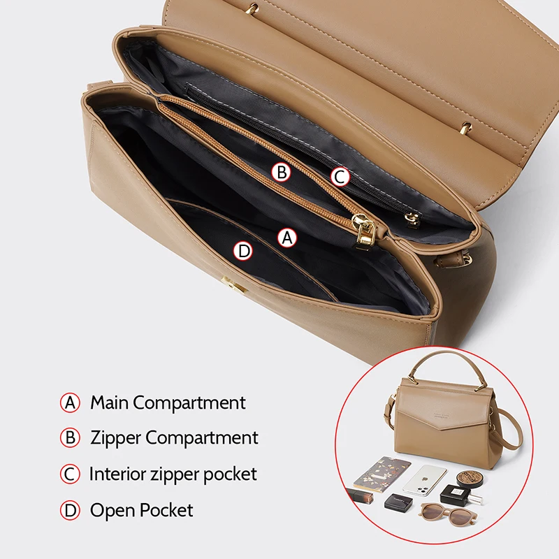 foxer female luxury split leather crossbody bags handbag lady simple handbag office women elegant commuter stylish shoulder bags free global shipping