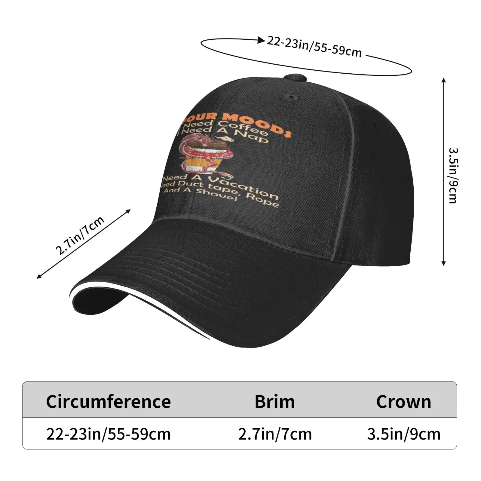 

My Four Moods I Need Coffee Men 2022 Cap Female Boys Style 2021 For Men 2022 Personalized