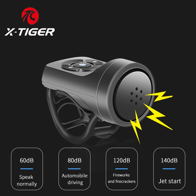 

X-TIGER велосипедный Звонок перезаряжаемый велосипедный мотоцикл электрический Противоугонный сигнал громкий сигнальный звонок аксессуары ...