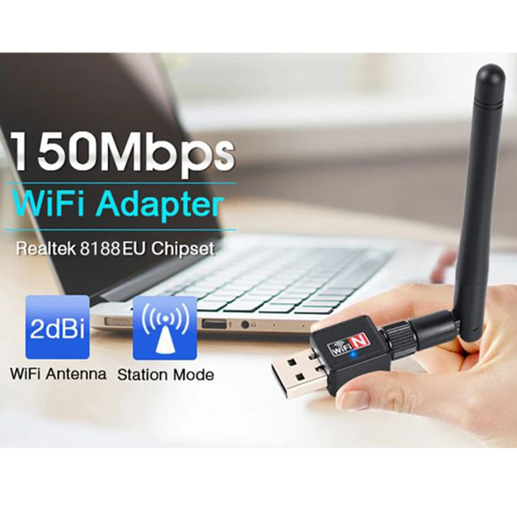 

Mini Wifi Adapter 150Mbps Antenna PC USB Wi-fi Receiver Wireless Network Card 802.11b/n/g High Speed USB 2.0 Lan Ethernet