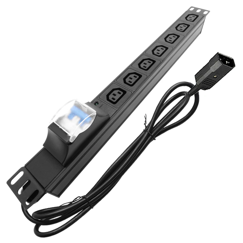 7-позиционная розетка IEC 320 C13, штепсельная вилка стандарта PDU с воздушным выключателем, Удлинительный шнур 2 м, вилка стандарта Австралии, США, Великобритании, ЕС, C14