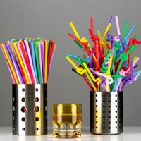 100pcs plastic bendable drinking straws disposable beverage straws wedding decor mixed colors party supplies