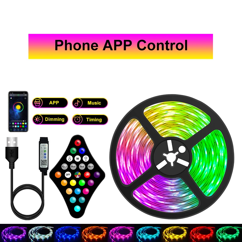 

RGB светодиодная лента USB 5050 2835 для украшения комнаты
