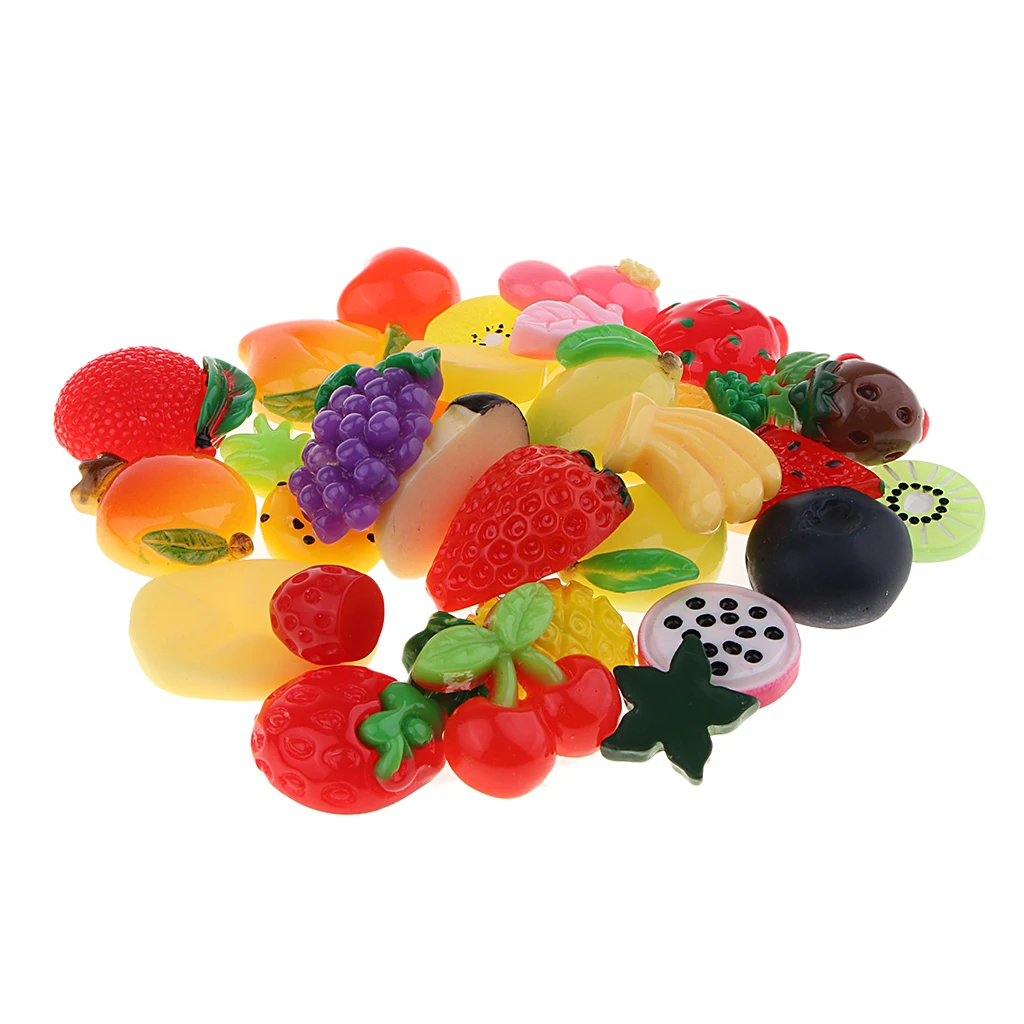 

30 Piece Resin Flatback Fruit Cabochon Embellishments Ornaments