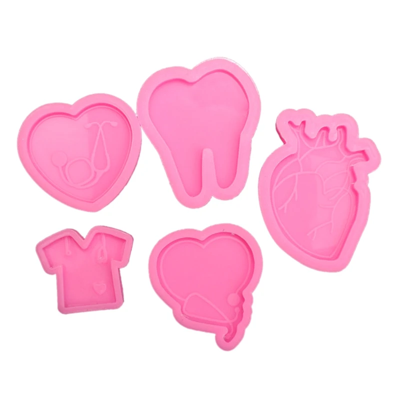 

5 Pieces Nurse Work Permit Listing Mold Various Shape Mold Keychain Silicone Mold Home Decor Mold Suitable for Women