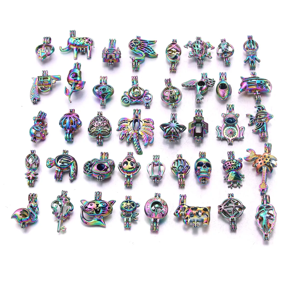 10 шт./лот смешанный жемчужный клетчатый медальон ожерелья аромадиффузор