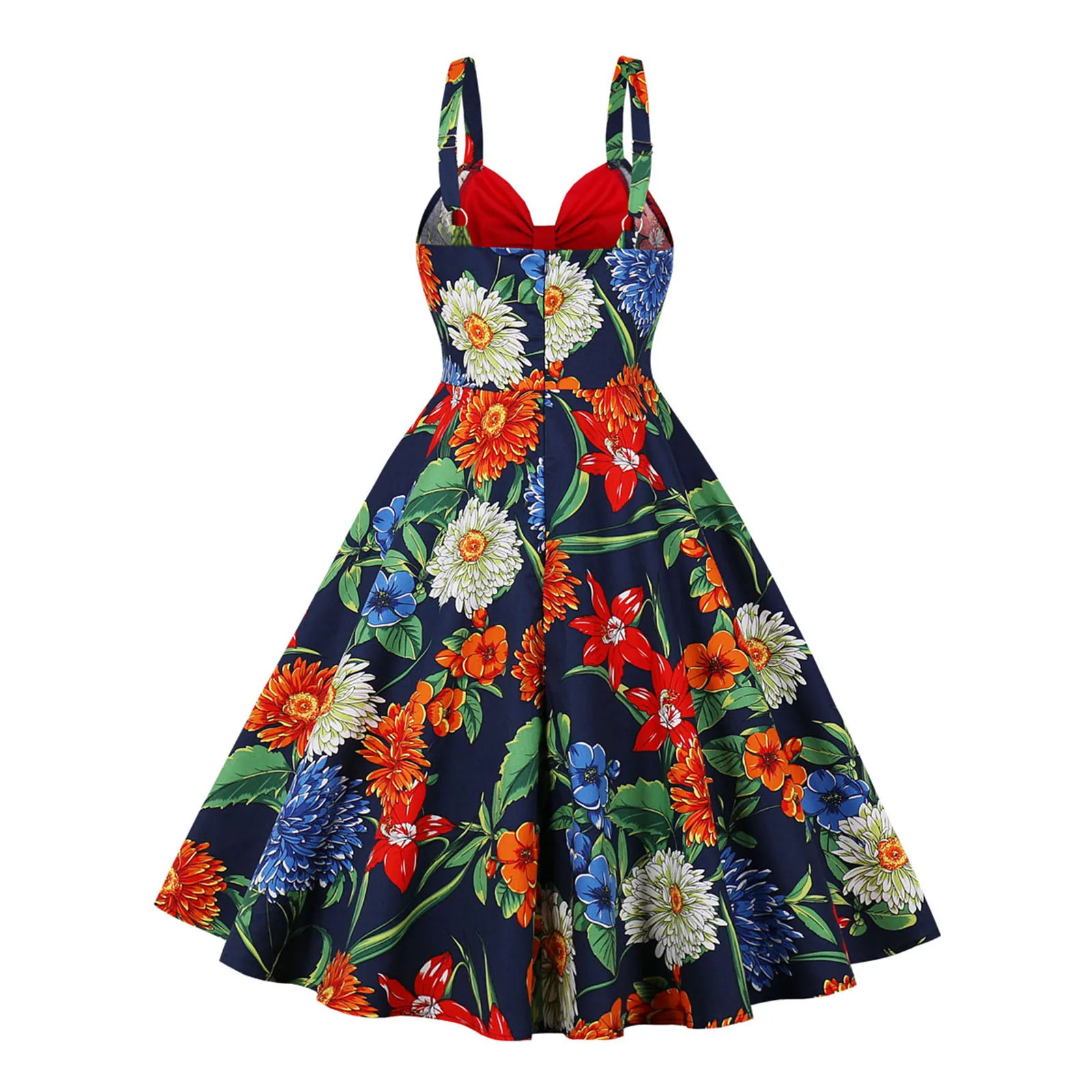 

Женские платья без рукавов 2022, платье в ретро стиле, официальное платье на бретелях-спагетти, платье с цветочным бантом, повседневные платья...