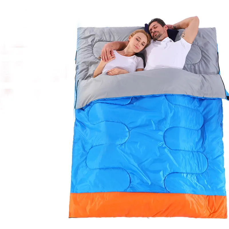 

New Practical Double Person Sleeping Bag Outdoor Camping Adult Lover Couple Travel Warm Weather Use Moisture Proof Lunch Rest