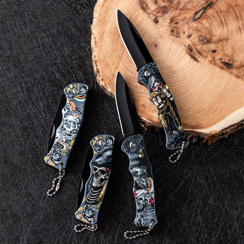 

Stainless steel folding knife, camping folding knife, PP handle for easy carrying and camping meat cutting