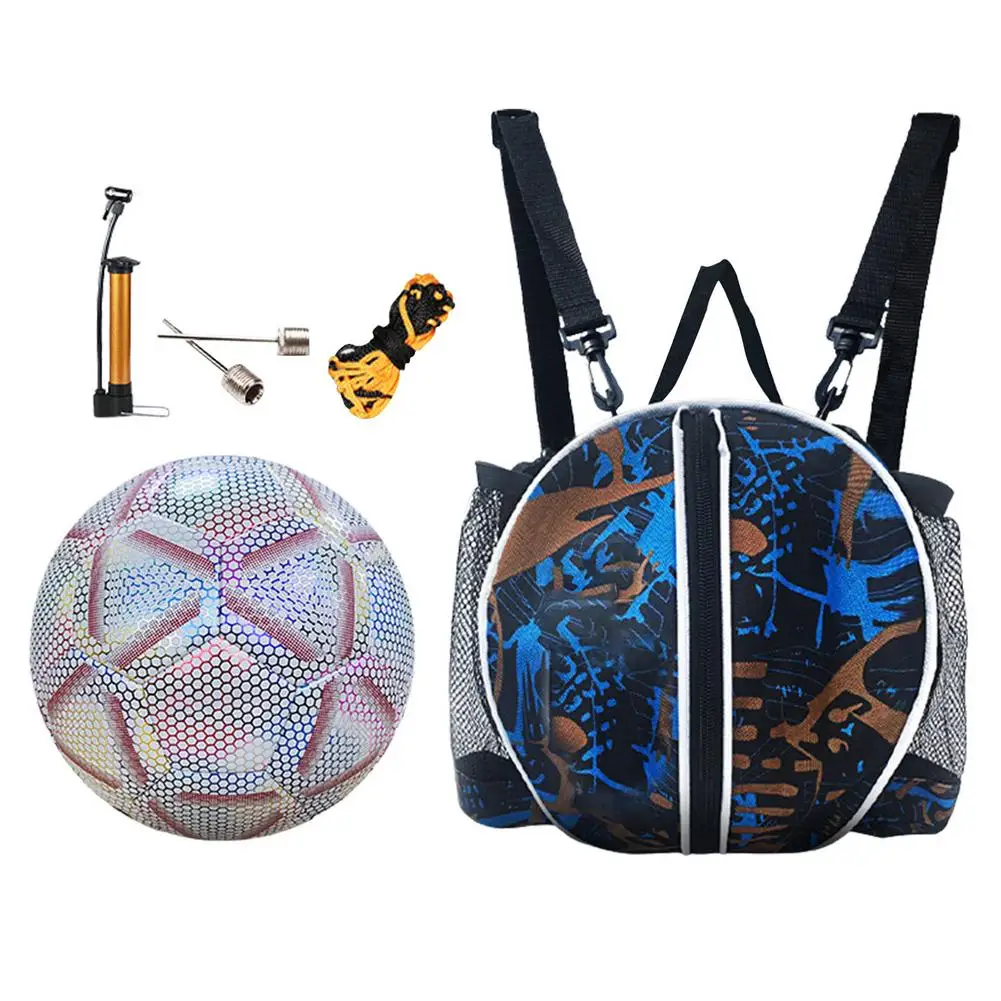 

Reflective Football Training Soccer Luminous Fluorescent Reflective Cool Luminous Holographic No. 4 Football For Child Adult