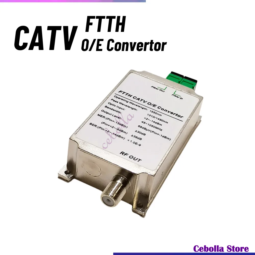 Mini CATV FTTH Receiver Fiber Optical WDM Node RF Converter Triplexer Minimode Indoor AGC 1310nm/1490nm/1550nm Without power
