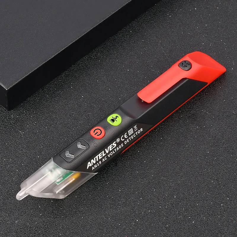 

New AN19 Non Contact AC Voltage Detector Break Point Tester Sensitivity Adjustable Live Test LED Flashlight Sound Light Alarm