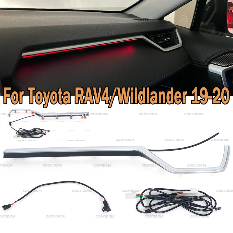 

Car Atmosphere Lights Dashboard Atmosphere Lights Ice Blue/64 Color Application Control For Toyota RAV4/Wildlander 2019-2020