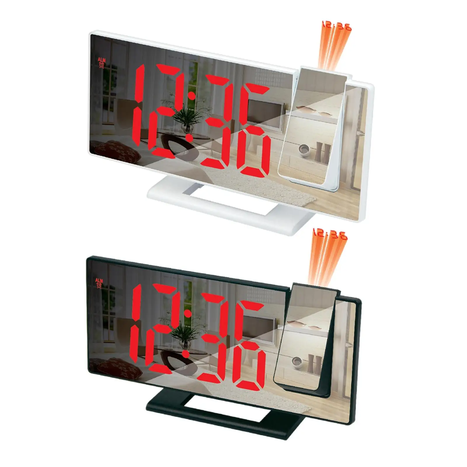 

Проекционный цифровой будильник с красными шрифтами, питание от USB, 4 яркости, регулируемая стена, светодиодный Будильник для детей, офиса