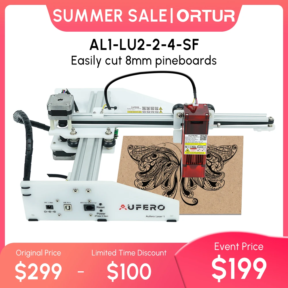 

ORTUR Desktop Laser Engraver Y-axis Rotary Roller Engraving Cutting Cutter Machine Wood Metal Acrylic Woodworking 190*190MM Sale