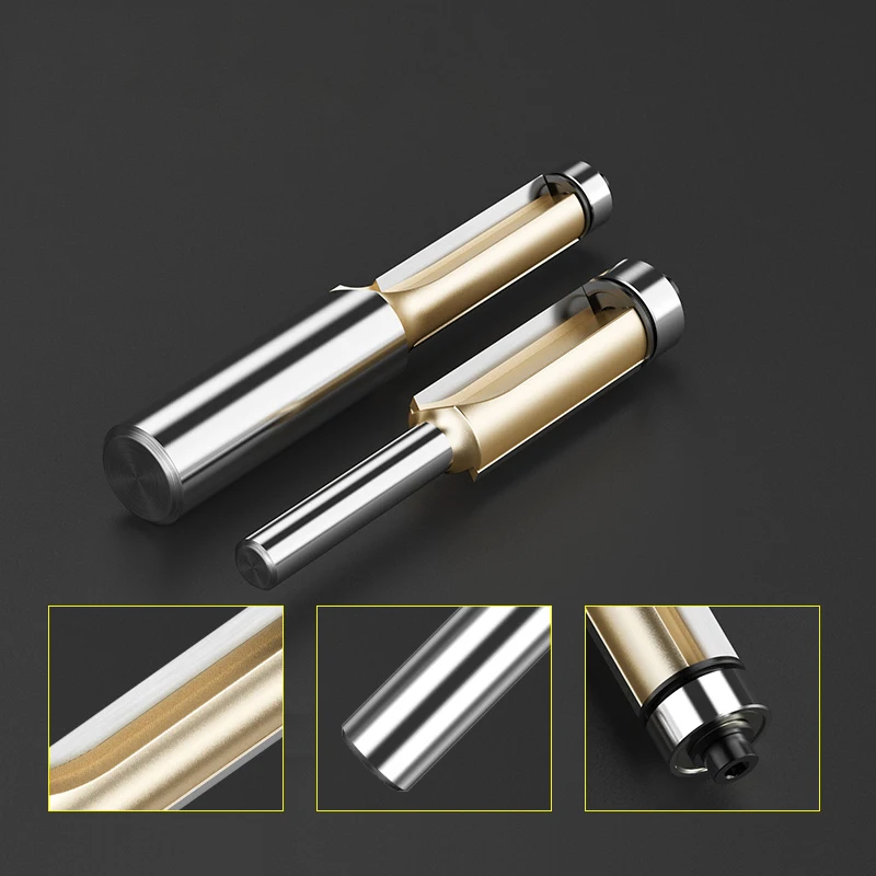 

Фрезы для деревообработки с двойной кромкой и прямой канавкой, ручка 1/2 1/4, Концевая фреза с подшипником, Концевая фреза, 1 шт.