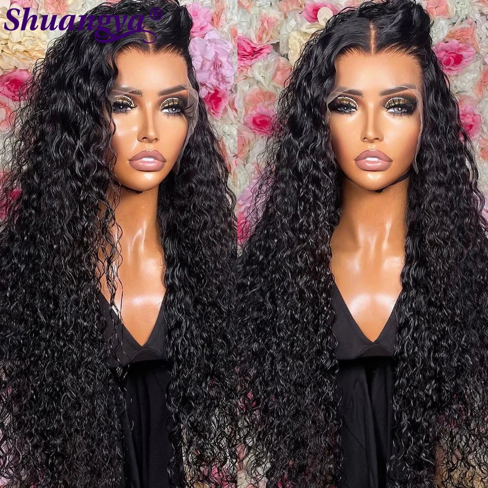 Water Wave 13x4 Lace Front Wigs 100% Remy Human Hair Lace Wigs For Women Indian Curly Wave Lace Wig Transparent Deep Wave Wigs
