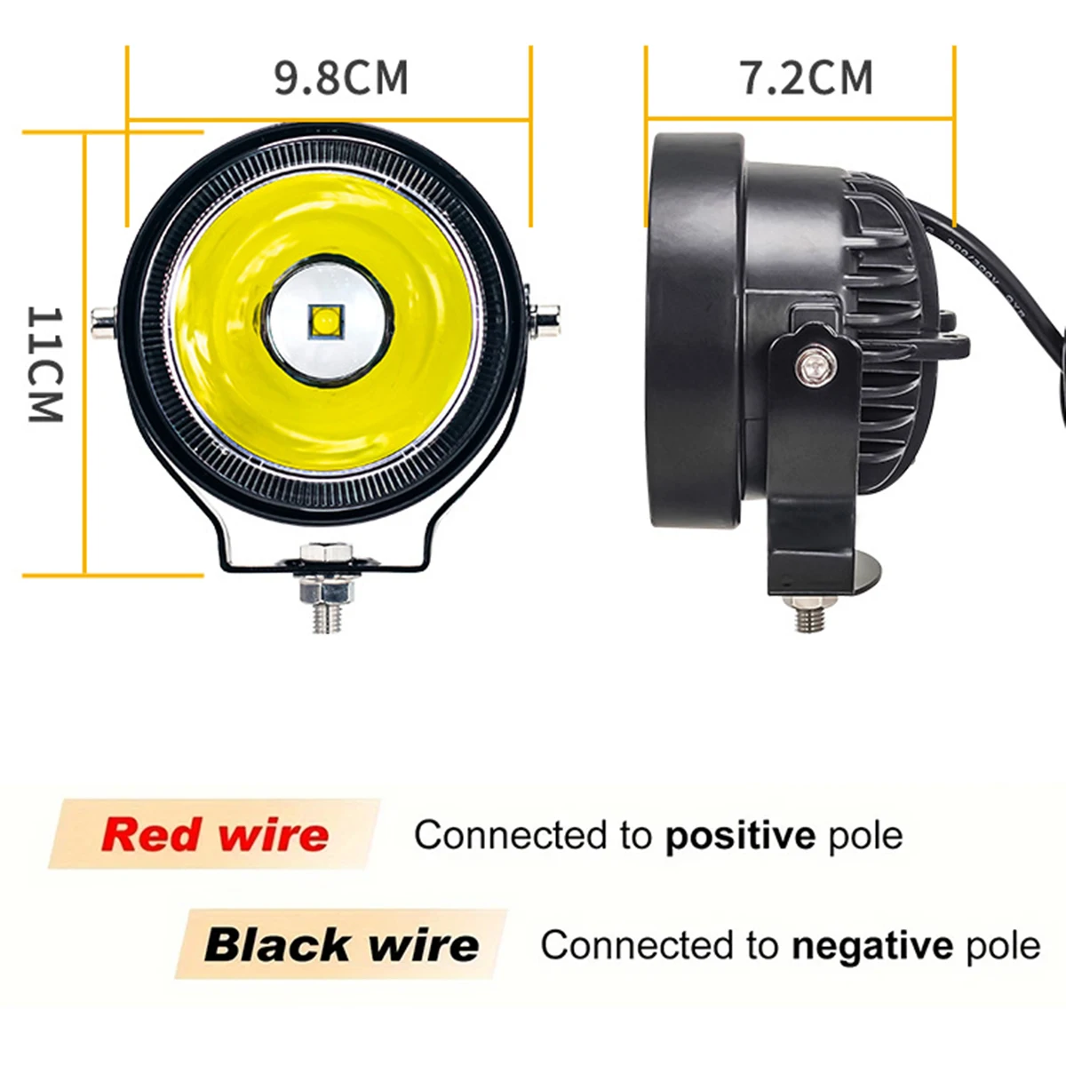 CHKJPLH 12 В 48 4-дюймовый светодиодный рабочий фонарь супер яркий желтый белый круглый