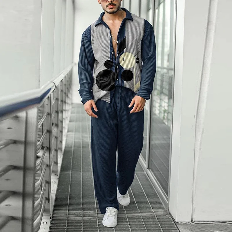 Костюм мужской из двух предметов рубашка с длинным рукавом и брюки - купить по