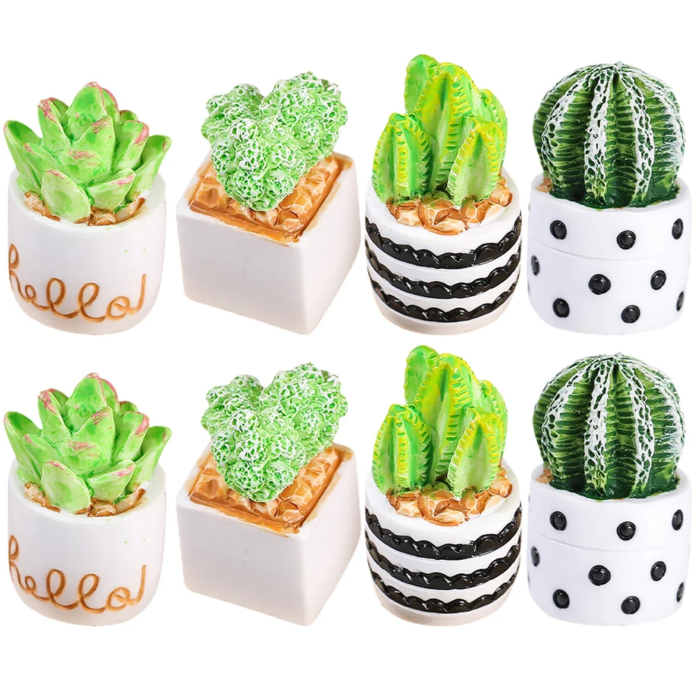 

8pcs Resin Tiny Pots Figurines