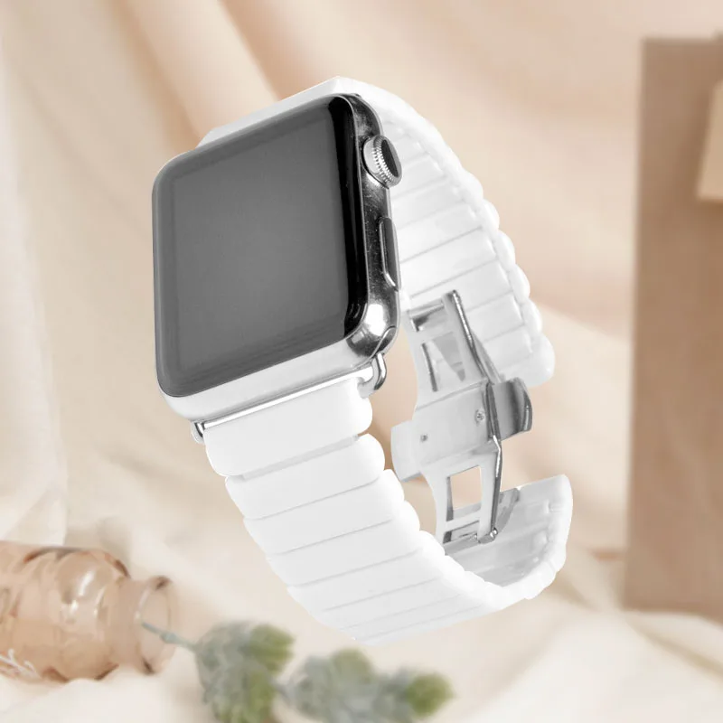 Ремешок керамический для Apple Watch band 1 2 3 браслет смарт-часов IWatch Series 38 мм 40 42 44 -