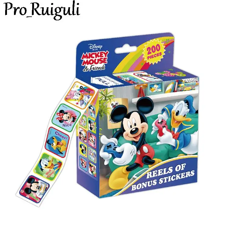 

200Pcs Box Disney Stickers Removable Cartoon Frozen Mickey Sofia Princess Sticker Kids Girl Children Teacher Reward Toys Gift