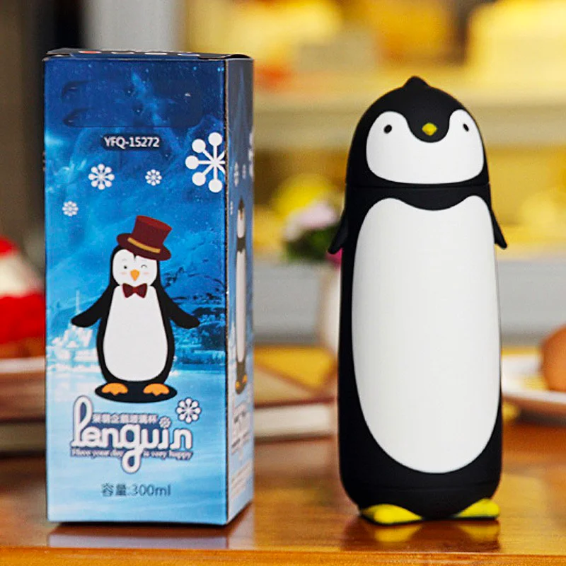 Бутылка для воды детская с рисунком пингвина 10 0 унции прямая защита от падения