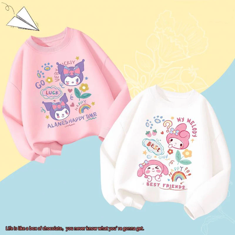 

Pochacco Sanrio Kawaii Anime My Melody Shirt Clothes Autumn Winter Thickening Kuromi Cute Cartoon Long Sleeve Hoodie Kids Toys