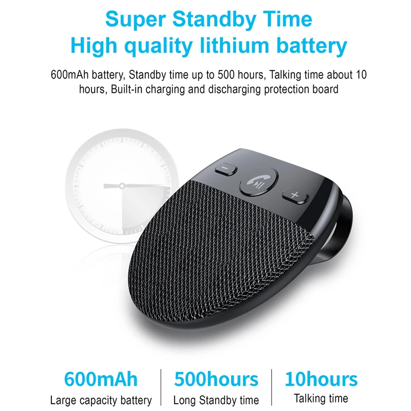 

Комплект беспроводной связи Bluetooth для автомобиля солнцезащитный козырек Громкая связь динамик аудио адаптер шумоподавление динамик телефон автомобильные аксессуары