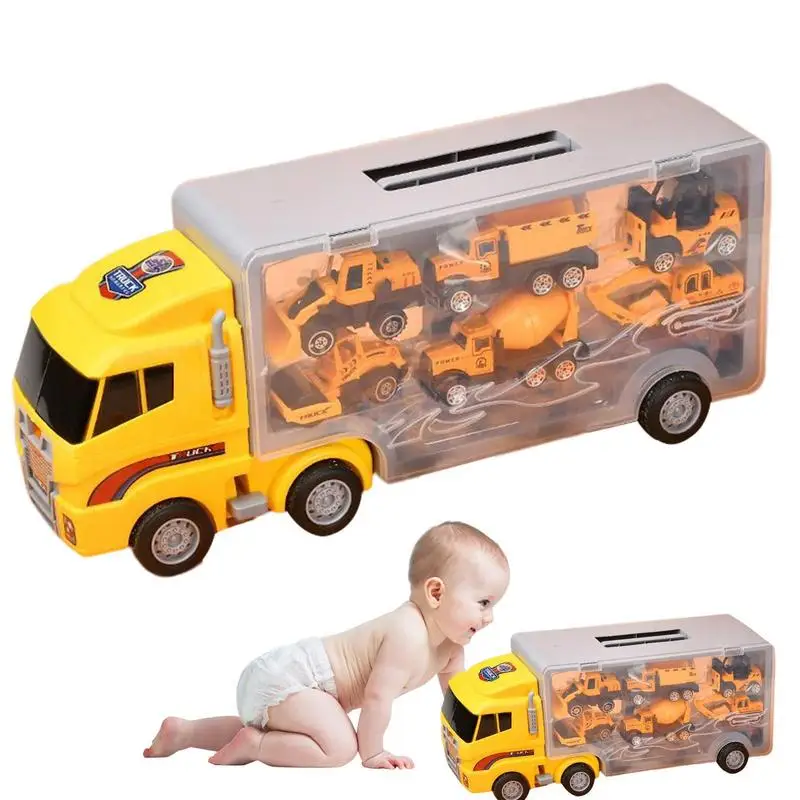 

Construction Truck Toys Transport Toy Trucks For Toddlers Toddler Truck Toys Set For Over 3 Years Old Boys Girls Carrier Truck