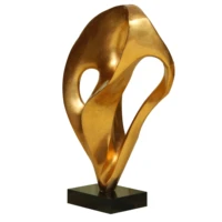 modern abstract art rockery design metal imitated gold color resin sculpture craft for home museum gallery decoration