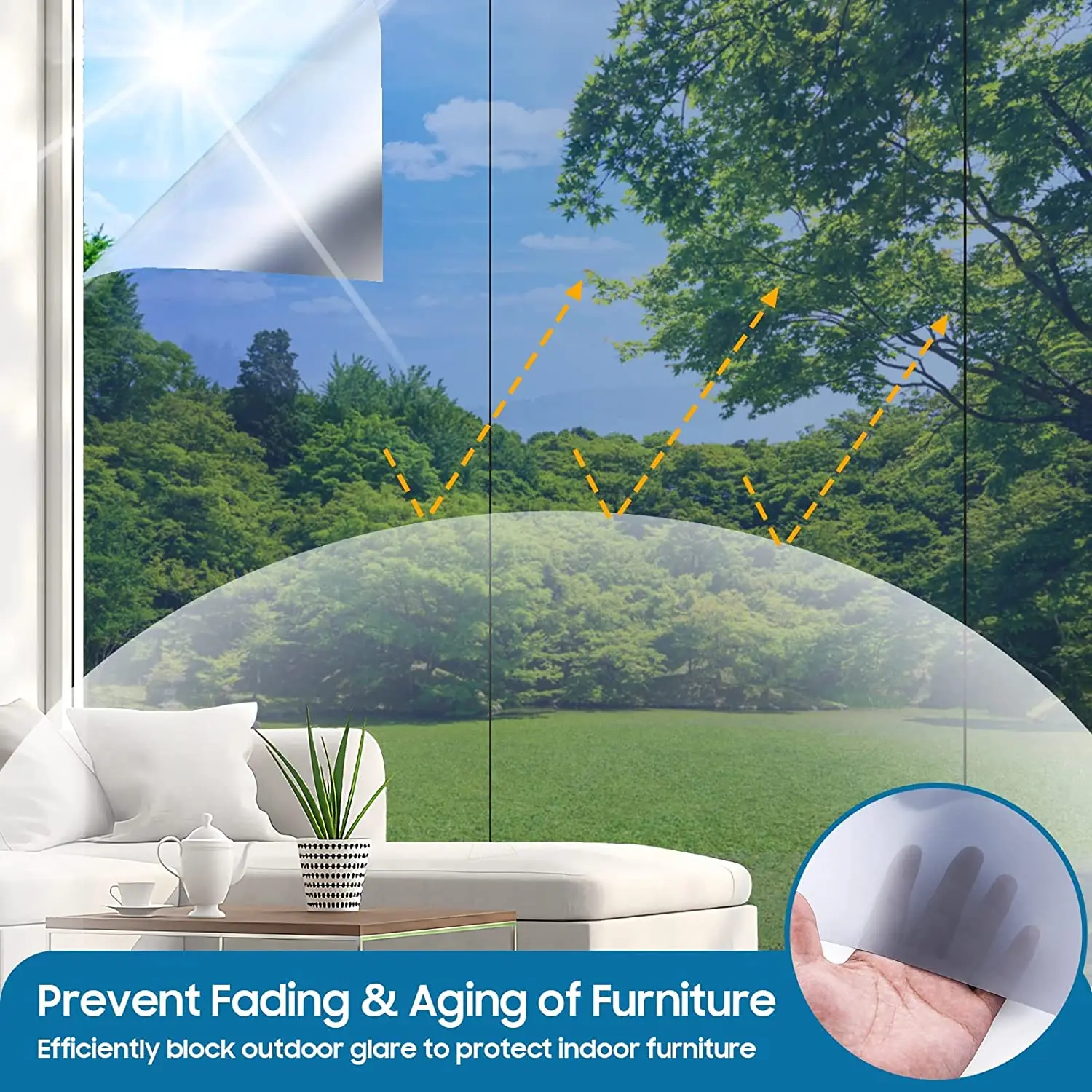 YaJing 10 м Солнцезащитная оконная пленка односторонняя зеркальная отражающая