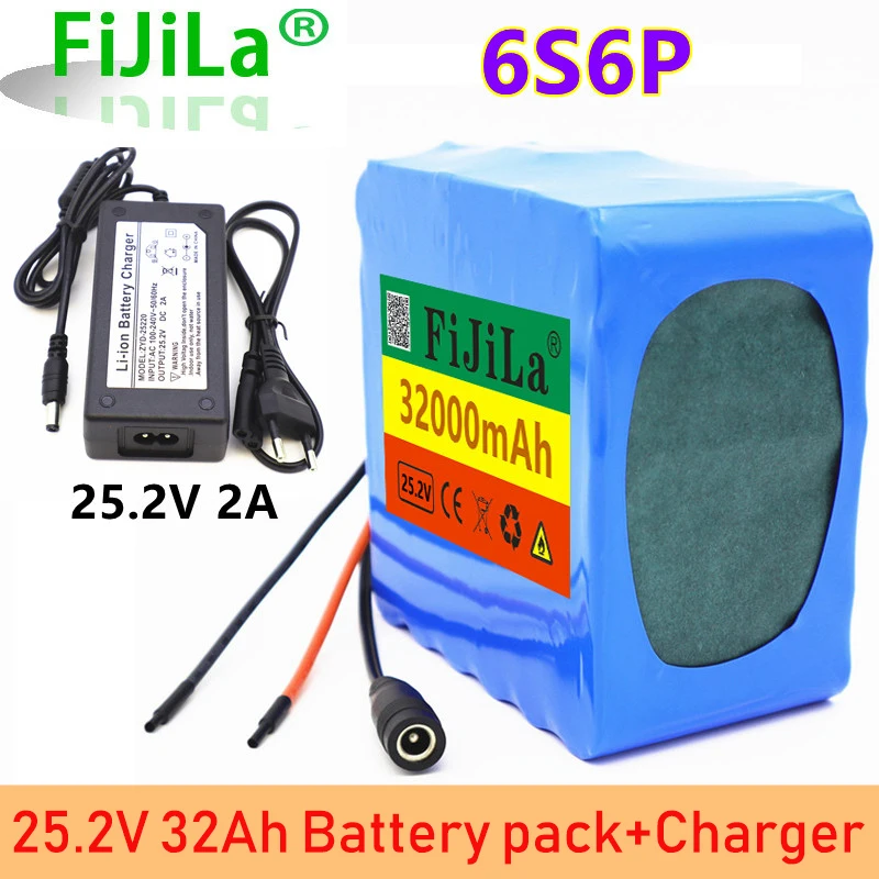 

6S6P 24V 25.2V 32Ah Rechargeable Lithium Battery Charger Intelligent 25ABMS Lawn Mower, Electric Wheelchair, Electric Scooter