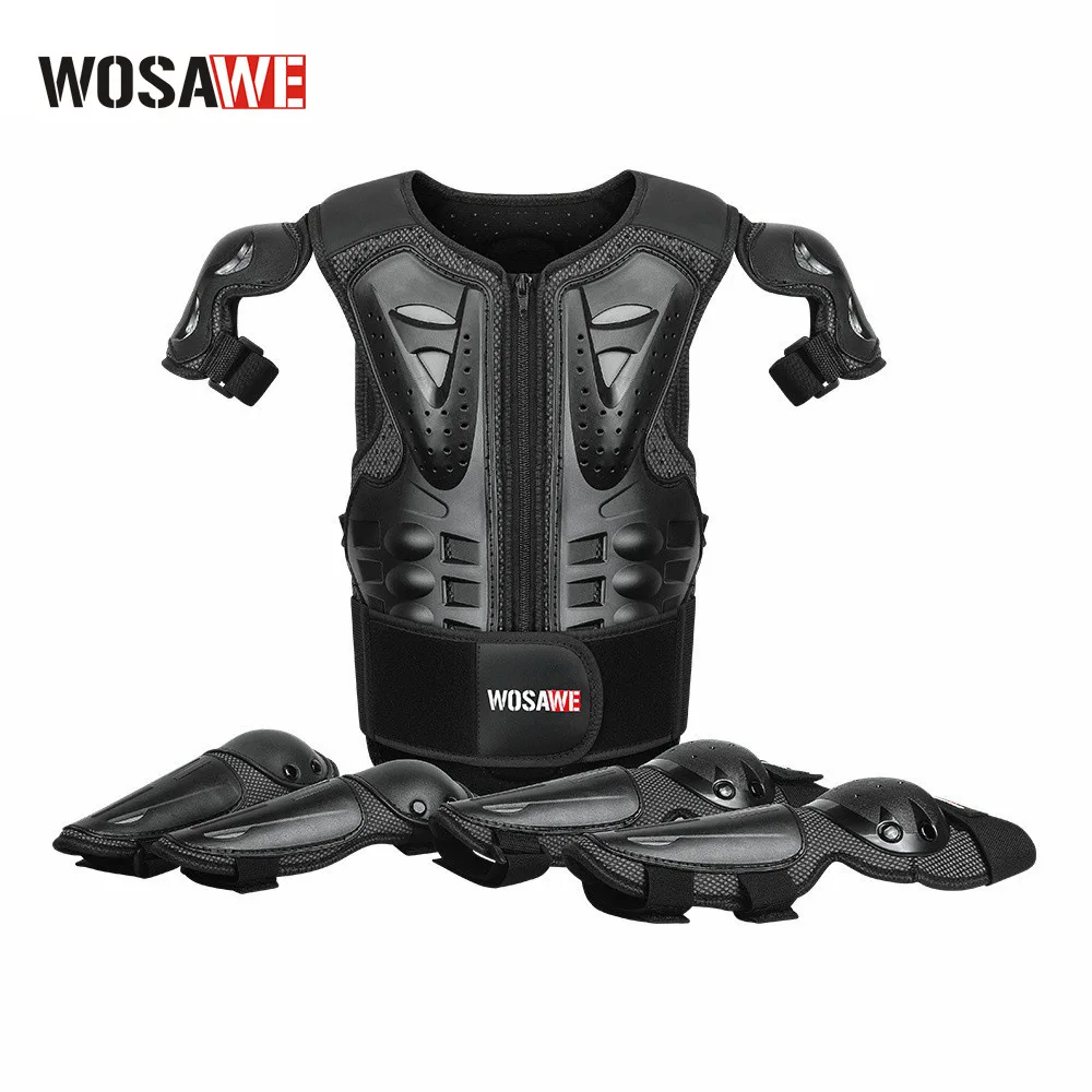 

WOSAWE Kid's Riding Protectors Three-Piece Rider Vest Knee Elbow Pads Body Armor Guards Skating Skiing Sports Gears Children