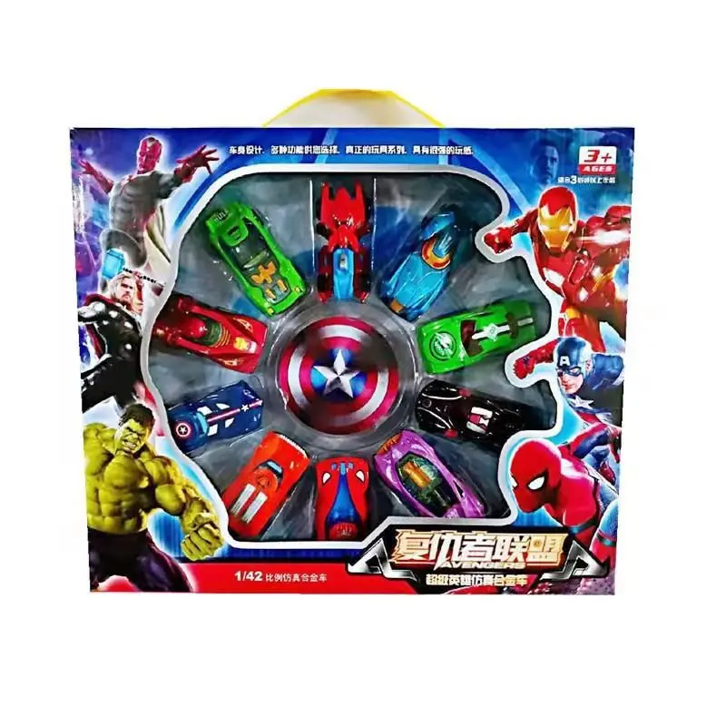 

Фигурка супергероя из мультфильма «Marvel», игрушка из мультфильма «мстители», автомобили Капитан Америка, Человек-паук, железный человек, Хал...