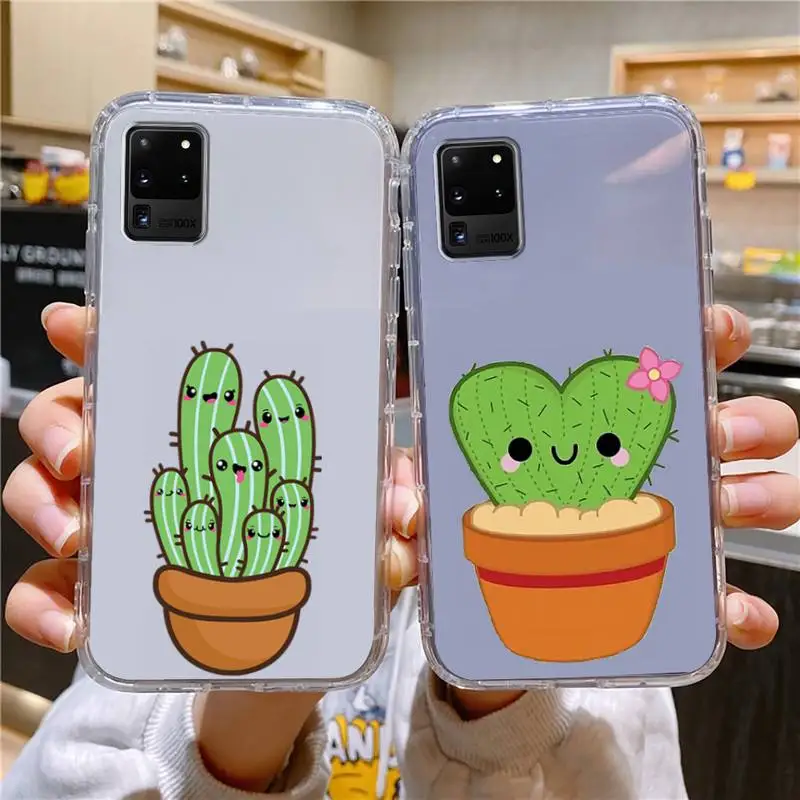 

Cactus Phone Case For Samsung Galaxy S10 S10e S8 S9 Plus S7 A70 Edge Note10 Transparent Cove