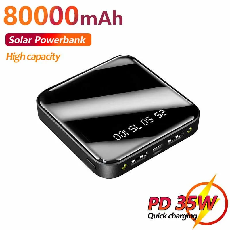 

Mini Power Bank 80000mAh Fast Charging Powerbank LED HD Display One-way Quick Charge Portable External Battery Charger for Phone