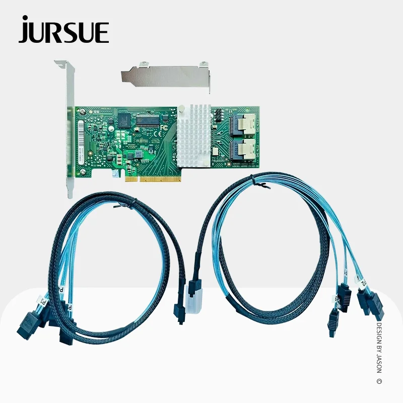 Фото Для Fujitsu LSI 9211-8I RAID контроллер карты FW:P20 IT Mode ZFS frenas unRAID SAS PCI E RAID расширитель + 2 * SFF8087 SATA кабель №1