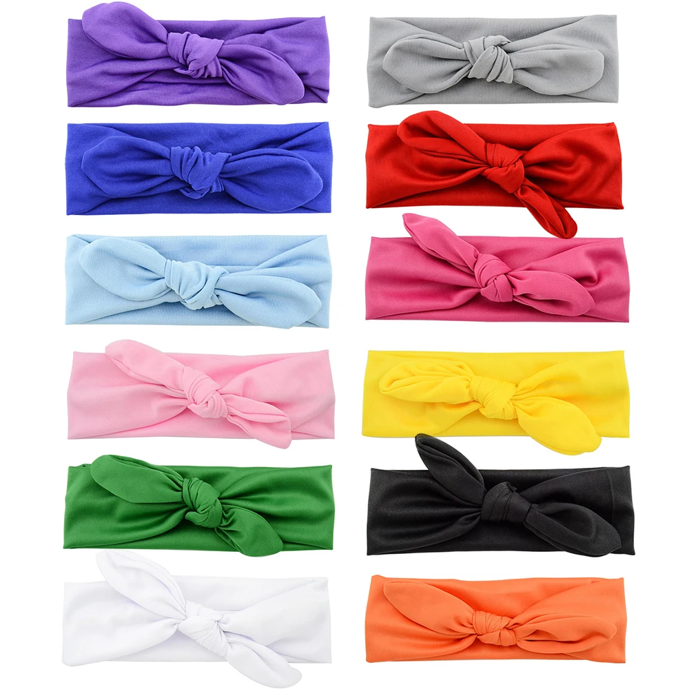 

1Pcs Nylon Baby Bows Headband Soft Rabbit Bowknot Turban Hair Bands for Children Girls Elastic Headwrap Toddler Hair Accessories
