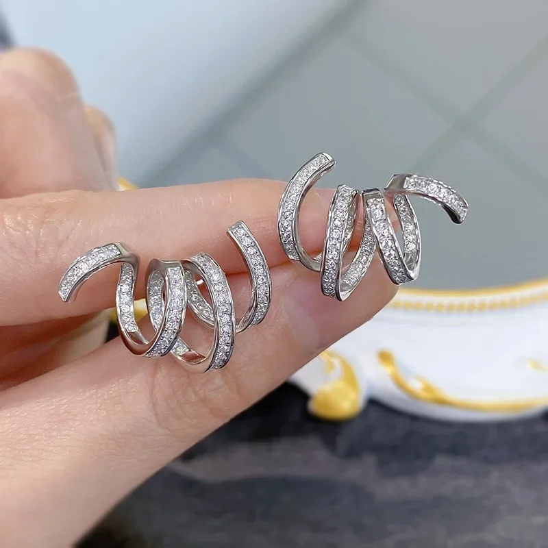 Серьги-кольца женские из серебра 100% пробы с кисточками