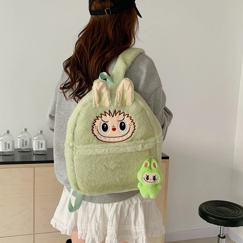 New 2024 Labubu Bakcpack For Girls Kids Cute Cartoon Doll Bag Student Kawaii Backpack Outdoor Travel Birthday Gift