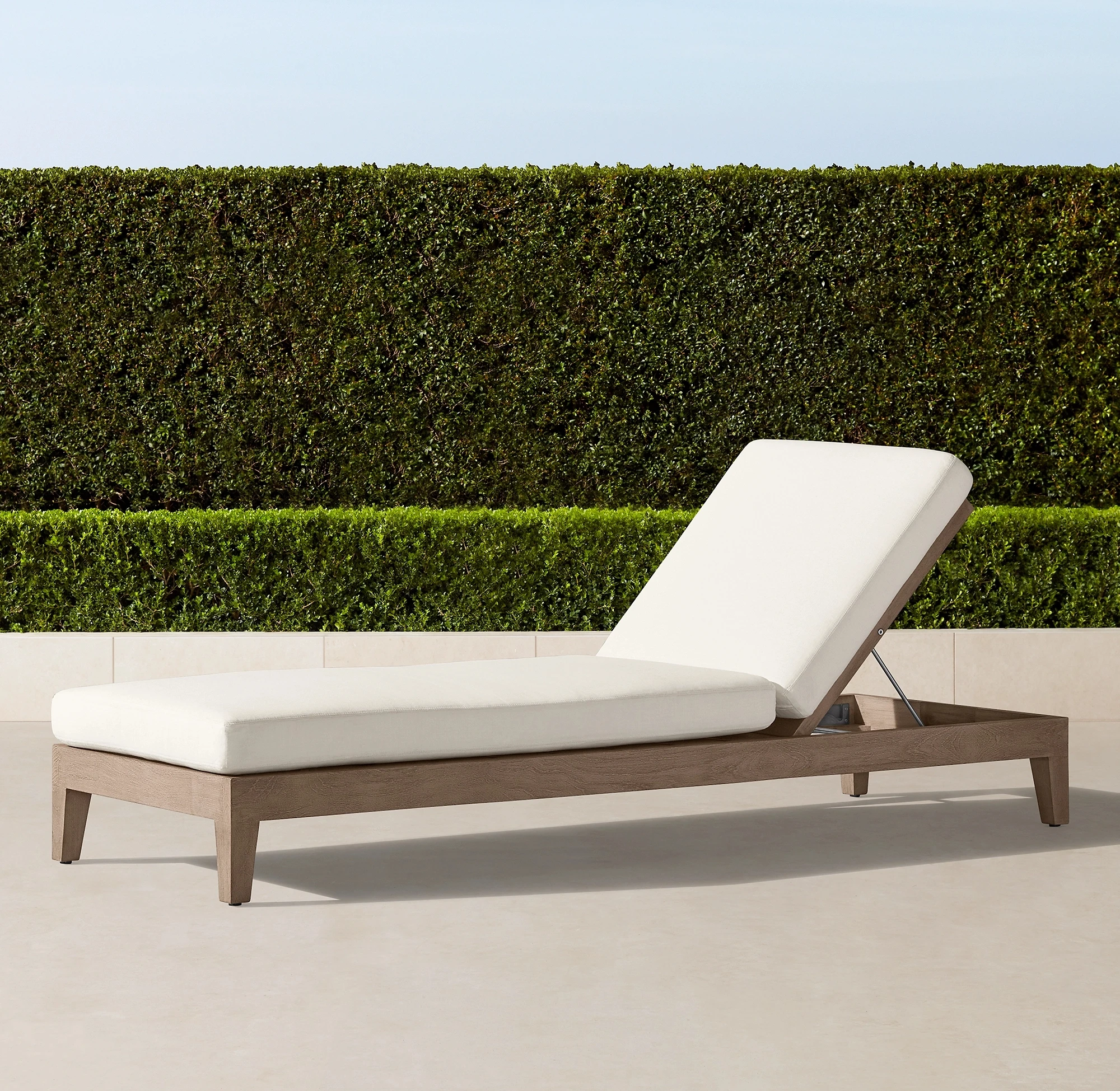 

Solid wood outdoor garden furniture tapered leg reclining bed villa hotel beach sunshine reclining chair