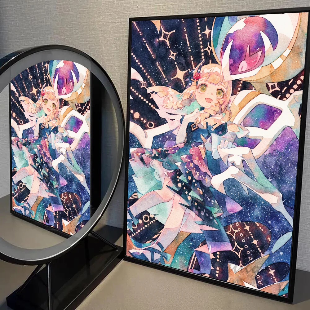 P-постер Покемон Лилли настенное искусство домашний декор для комнаты цифровая